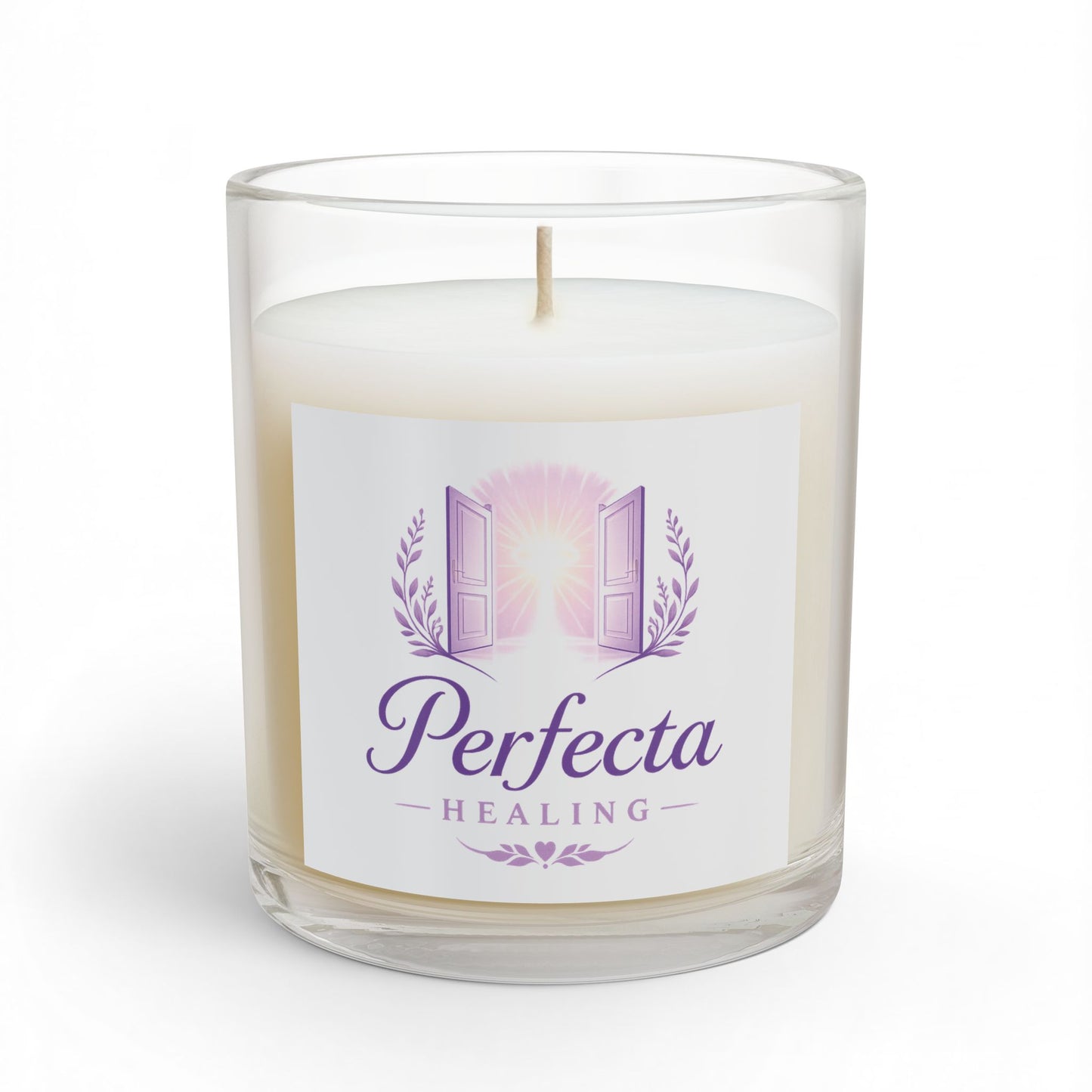 Perfecta Healing Logo Glass Candle
